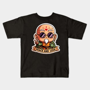 Zen Warrior Vibes: Chibi Shaolin Warrior Kids T-Shirt